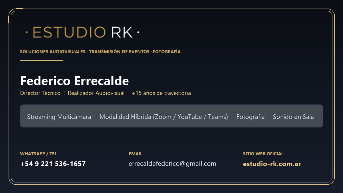 Tarjeta Digital Estudio RK - Federico Errecalde